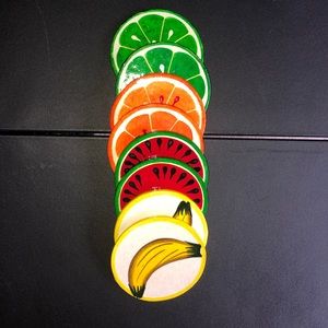 Set of 8 Coasters Fruit Design